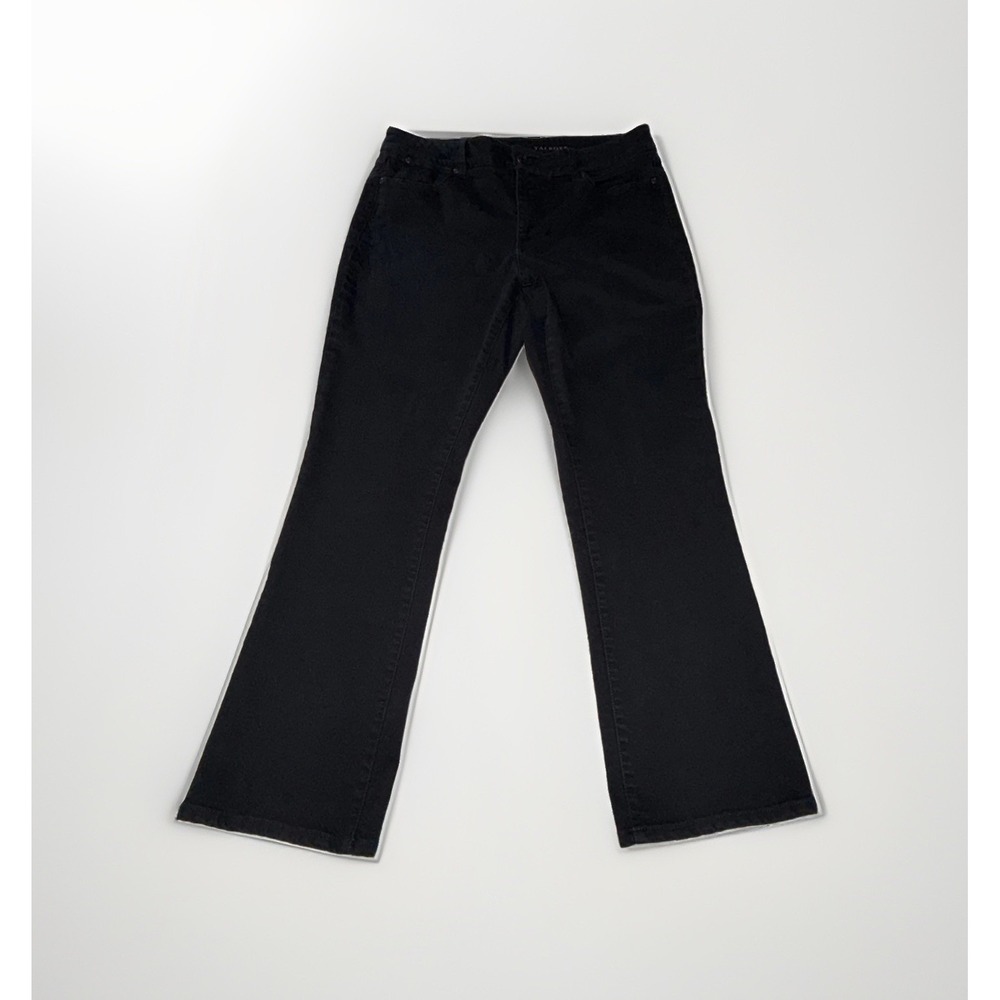 Talbots Curvy Boot Cut Jeans Women's Size 14 35x30 Black Denim Stretch